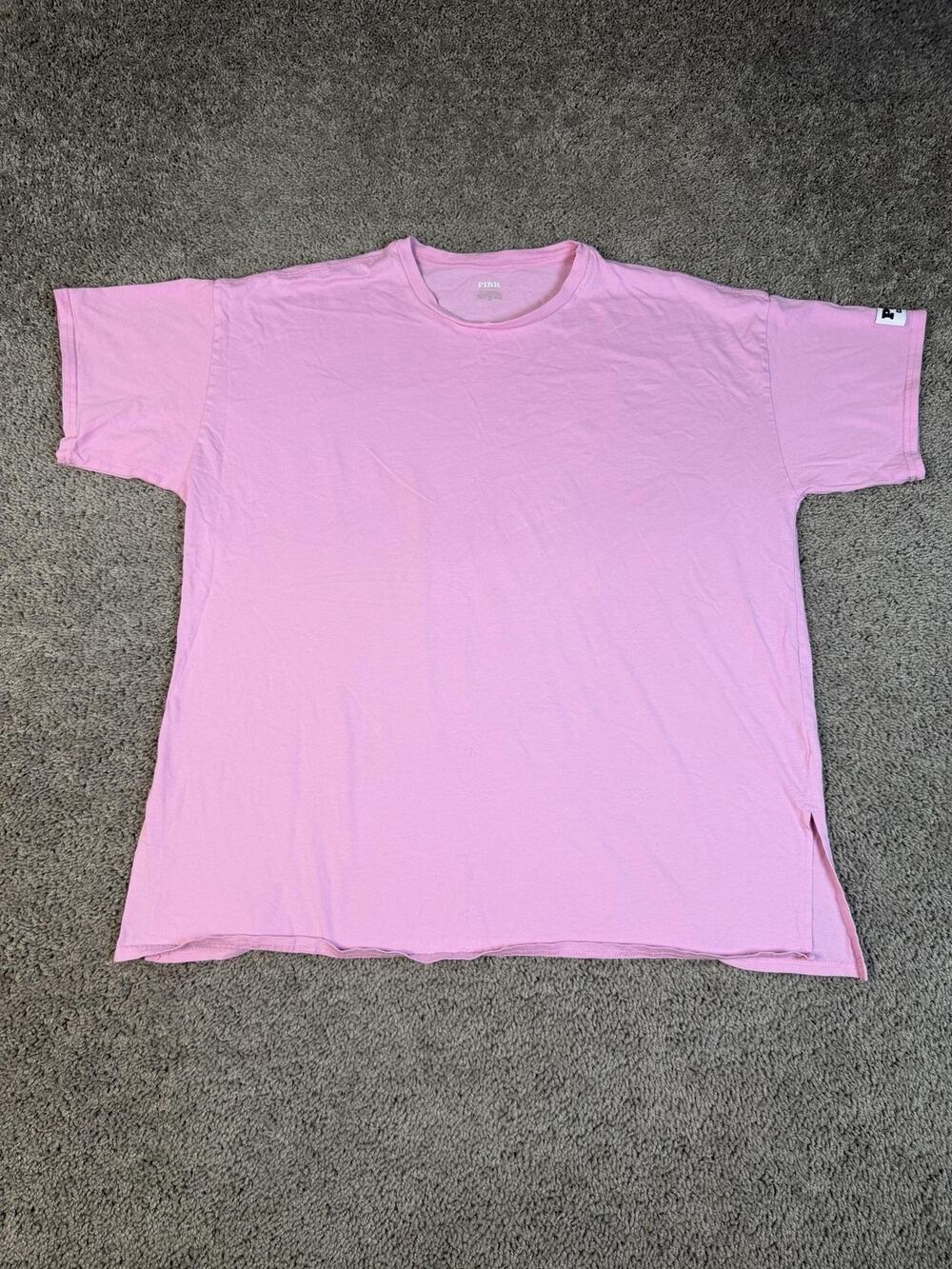 PINK Victoria's Secret Shirt Womens XL Crew Neck Basic Tagless Relaxed Cotton